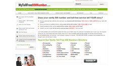 Desktop Screenshot of mytollfree800number.com